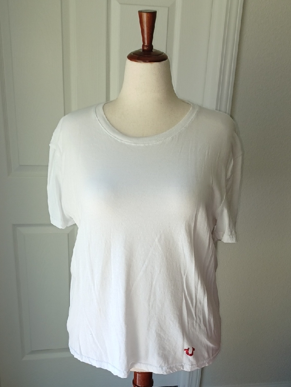 True Religion White Short Sleeve Crewneck Tee Large